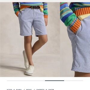 Ralph Lauren Kids Blue and White Seersucker Shorts